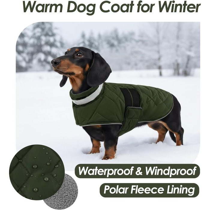 Зимовий теплий одяг для собак середнього розміру, водонепроникний флісовий одяг, куртка для собак з отвором для шлейки, відбиваючий зимовий одяг, в клітинку, зелений, розмір M