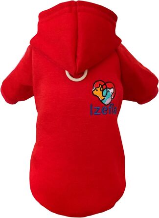 Світшот для собак Izefia Hund Hoodie: теплий флісовий плед для маленьких собак та котів, червоний, розмір M