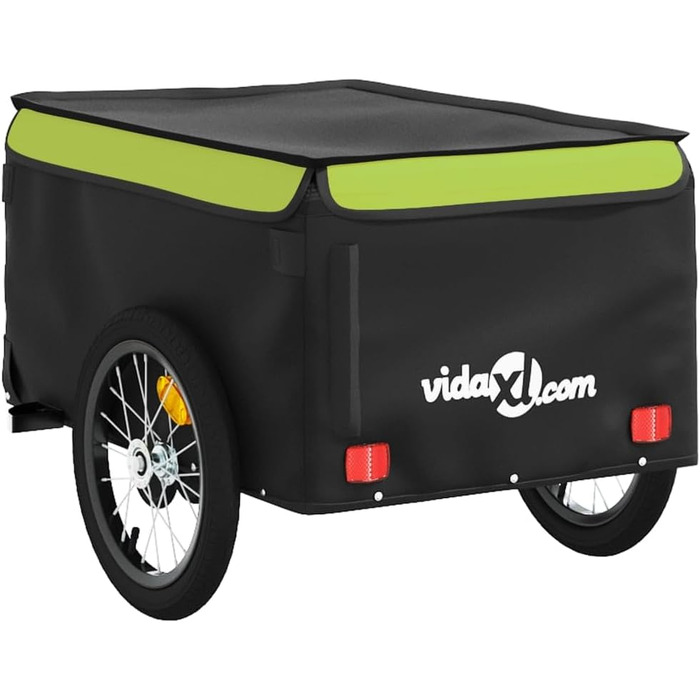 Причіп для велосипеда з металу, чорно-зелений, 45 кг, для собак