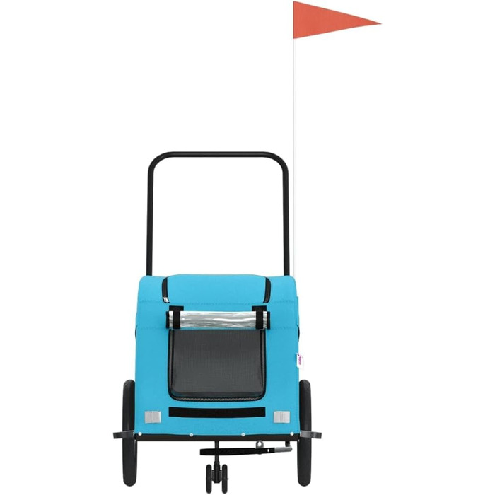 Причіп для собак vidaXL, блакитний, 45 кг, Oxford-Gewebe, з прапором та відбивачами