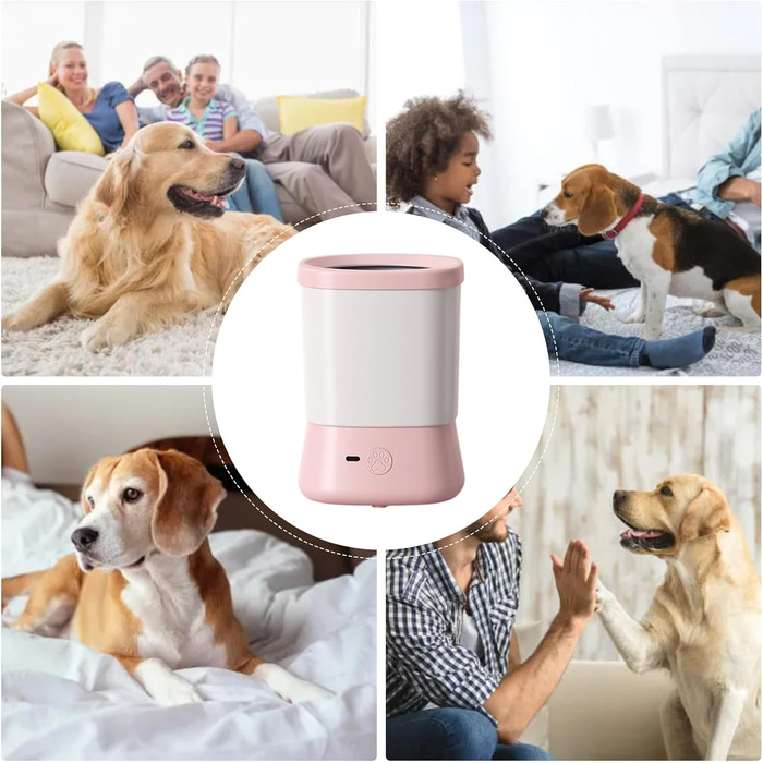 Очищувач лап для собак - чаша для миття лап, аксесуар для догляду за лапами, водонепроникний, для дому, подорожей, кемпінгу, хатніх прогулянок, рожевий