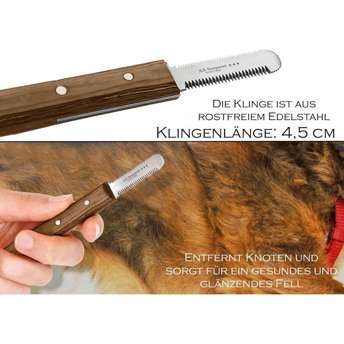 Набір триммерів для собак та котів: 4 частини, щітка, ножиці, тример для підшерстка, високоякісна сталь, для довгої та короткої шерсті