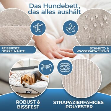 Ортопедичне ліжко для собак - диван для малих, середніх та великих собак | миється, не слизьке, ергономічне | кошик для собак, спальні місця для домашніх тварин та меблі, лежанка для собак | Champ’s Nap (S)