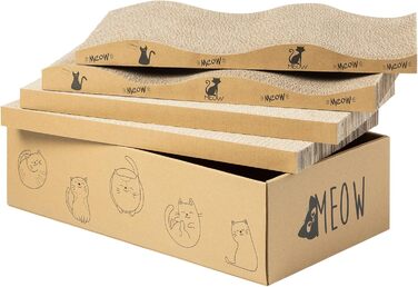 Котячий когтетоп Navaris 4-в-1 - іграшка для котів, когтеточка з картонної хвилястої гофрованої паперу, проста у збірці, багатофункціональна