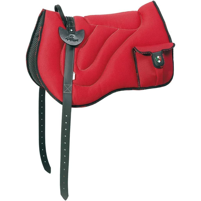 Сідло PIONEER для верхової їзди з дихаючої та міцної сітки Air Mesh, Natural Horsemanship, безвуздечне, комфортне, розмір 60x45 см, з неопреновим ременем, синє, Made in Italy
