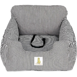 Автокрісло для собак маленьких порід, знімний та миючий чохол, підвищення для цуценят з кишенями для зберігання та страхувальним ремінцем, неслизьке дно, для авто та дому, чорний