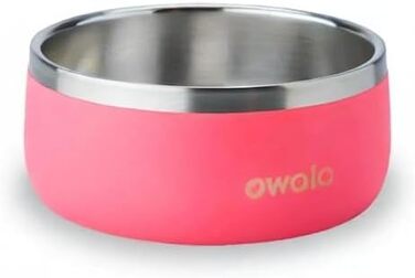 Миска для домашніх тварин Owala, нержавіюча сталь, 680 мл, рожева (Hyper Flamingo)