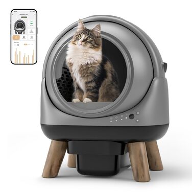 Самоочисна автоматична вбиральня для котів ELS PET, сіра