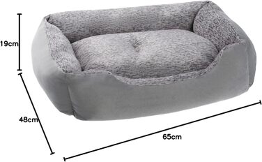 Крісло-ліжко для собак з знімним та пральним подушками, сірий колір, розмір M