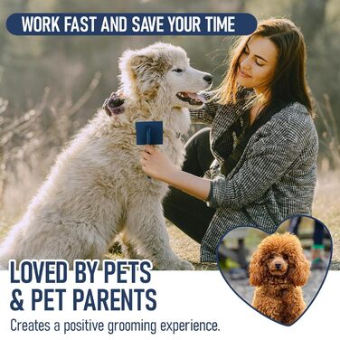 Щітка для вичісування довгошерстих собак та котів, велика, золота, для щоденного догляду за шерстю