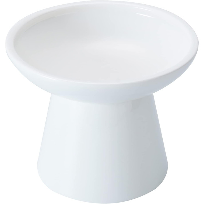 Керамічна годівниця для котів CEEFU - широка, піднята, без свинцю та кадмію, 15,7x12,7 см, біла