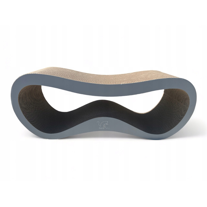 Дряпалка для котів HomeCatty, сіра, до 60 см, картонна, 2 рівні