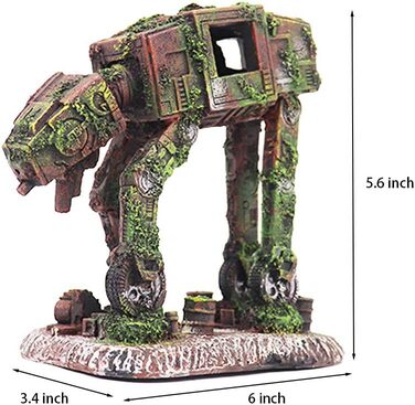 Ulifery Декорація для акваріума Star Wars — робот-собака, прикраса для акваріума, для рибок Бетта, маленька