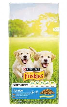 Корм для цуценят Friskies Junior з куркою, молоком та овочами, 15 кг