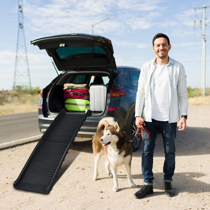 Рампа для собак Hunderampe, складна, антиковзка, до 90 кг, 156x40 см, для SUV, чорна