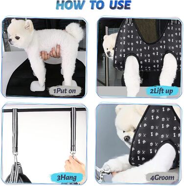 Гамак для собак ATESON для догляду за кігтями (XL, 36.3 кг) - гамак-слінг для стрижки кігтів, пилка для кігтів, гребінець для тварин
