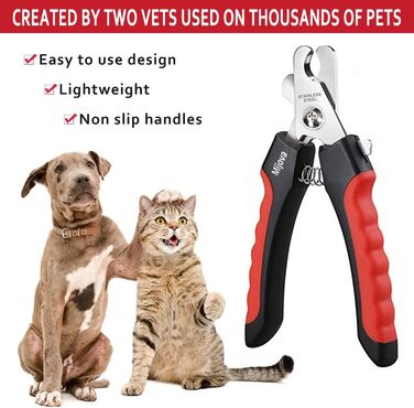Професійний кусачки для нігтів собак та котів, рожевий, з захистом від надмірної обрізки