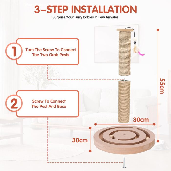 Інтерактивне котяче іграшкове комбо Nobleza 3 в 1: котячий дряпка, масажер та іграшка для дому