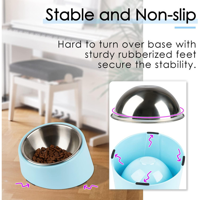 Нахилена годівниця для собак та котів SuperDesign 15°, зелений меламін, 600 мл