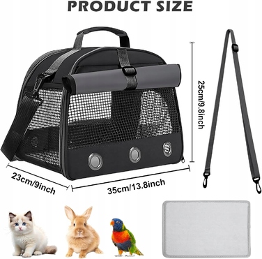 Складана повітропроникна сумка-переноска для морських свинок та кроликів