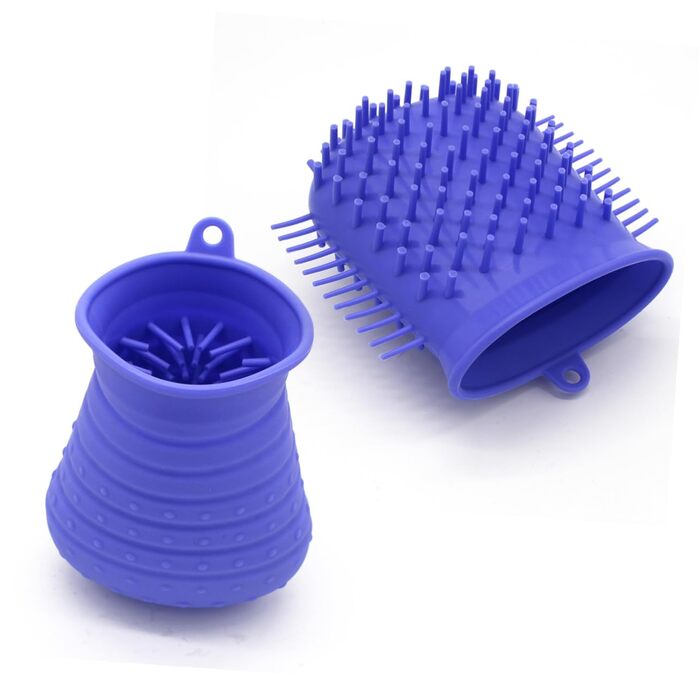 Миска для миття та масажу лап INOOMP для собак та котів з силікону з шипами. Засіб для гігієни лап домашніх тварин для дому та подорожей.