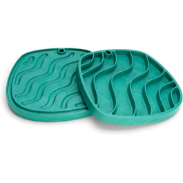 Килимок для годування West Paw Seaflex Waves Feast Mat - для собак, повільне годування, лижучий килимок, сприяє пошуку їжі, залучає вибагливих їдців, легкий у чищенні, з водоростями