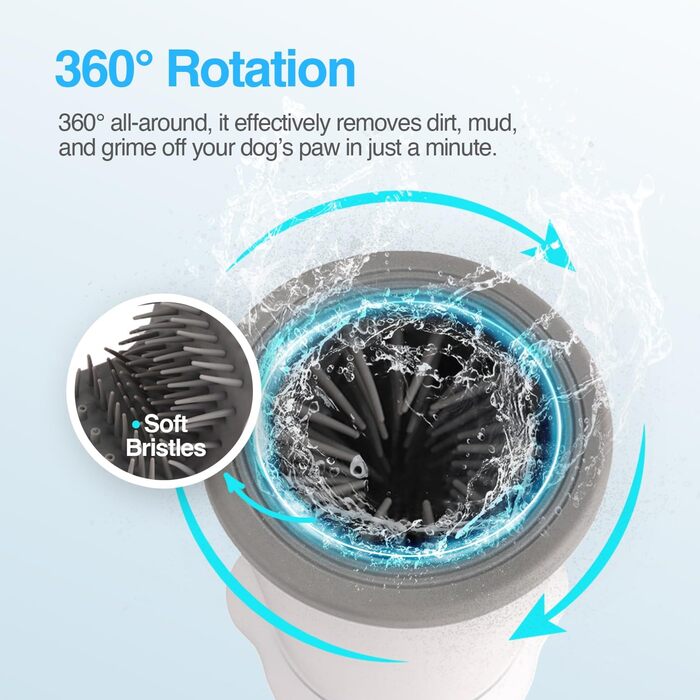 Автоматичний очисник лап для собак ALL FOR PAWS: 2 швидкості, м'які щетинки, USB-зарядка, для маленьких та середніх порід