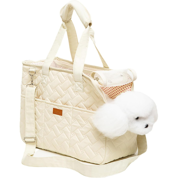 Сумка-переноска для собак та котів до 5 кг, сумочка для цуценят з регульованим поводком - 41x18x30 см