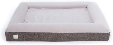 Ортопедичне ліжко для собак з memory foam, водонепроникним підкладкою, знімним чохлом на блискавці YKK, розмір M (94 x 76 x 15 см)