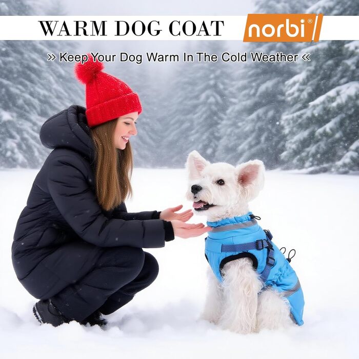 Водонепроникний та вітрозахисний зимовий нашийник-манжетка для собак, розмір M, великі породи, блакитний