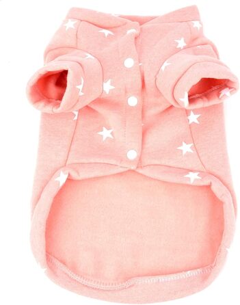 Теплий зимовий пуловер з зірочками для собак середніх та великих порід, м'який фліс, круглий вигин, рожевий колір, розмір 6XL