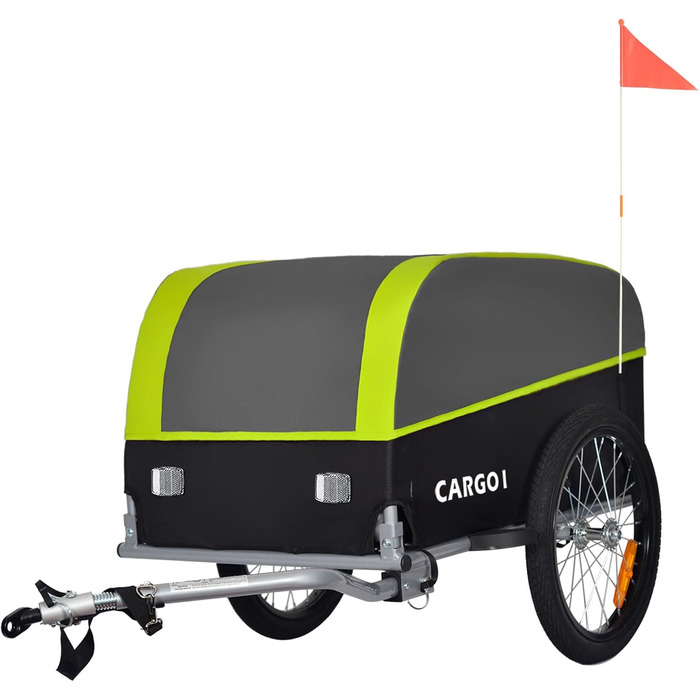 Fahrradanhänger Tiggo VS Cargo: Великий вантажний причіп для велосипеда, 75x46 см, 120 літрів, зелений