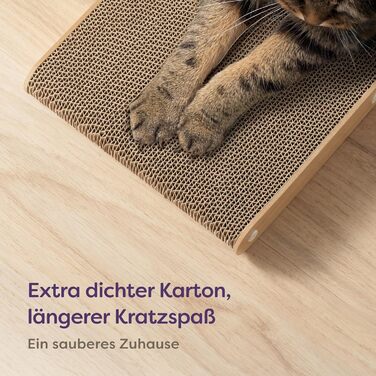 Кігтеточка для котів Knupis велика 68 см - міцна картонна кігтеточка для догляду за кігтями - до 2 років використання - легка збірка - поворотне L-подібне виконання - захист дивану та стін