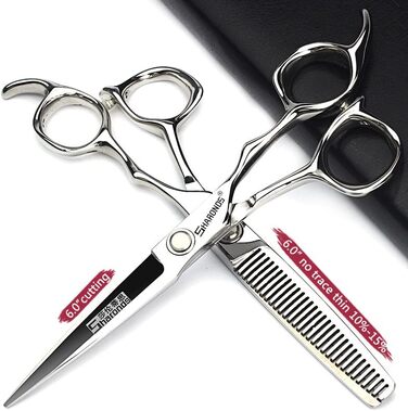 Професійний набір перукарських ножиць SHARONDS 6 дюймів для перукарів та дому, гострі ножиці з нержавіючої сталі (V-подібні зубці), 2 шт.