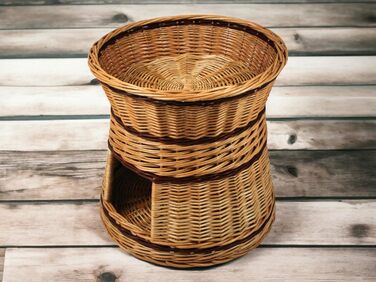 Гніздо для котів та собак: кругле, з прутистої верби, діаметр 47 см, 2 поверхи