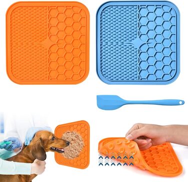 Лежанка-іграшка для собак AiQInu з присосками (2 шт.) з лопаткою, повільна годівниця, килимок для купання та грумінгу