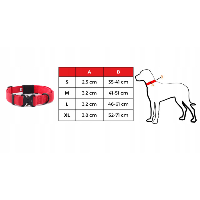Міцний нашийник з ручкою та кишеняю для ID, червоний HUGGY DOGGY Alpha S