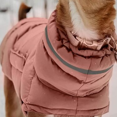 Зимовий теплий одяг для собак - водонепроникна куртка, тепла, захист від снігу. Підходить для великих собак, для осені та зими. Комфортний захист від холоду (Рожевий)