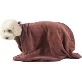 Халат для собак Харікаджі, рушник з мікрофібри, вбираючий, з блискавкою, для цуценят та собак малих та середніх порід M: довжина 82 см