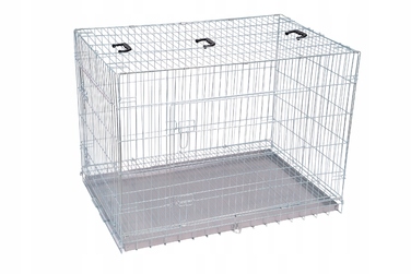 Вольєр-клітка для собак з гігієнічним дном, оцинкована, міцна, 91x57x65 см