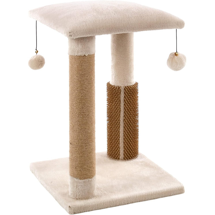 Дерев'яний кігтечка Flamingo Kratzbaum UNA – Кремовий/Натуральний | Компактний, стильний, ідеальний для котів для дряпання та відпочинку