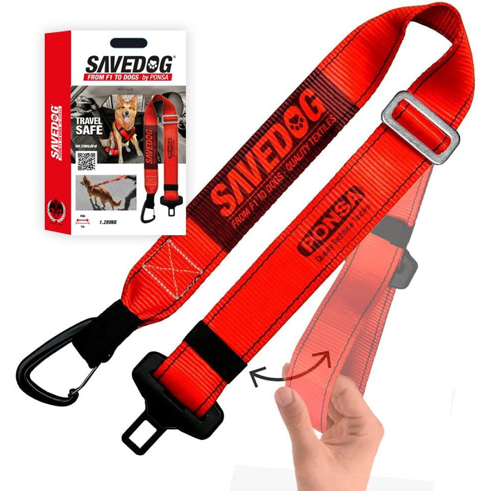 PONSA SAVEDOG: Безпечний поводок-переноска для собак. Міцний, вантажопідйомність 1000 кг, відповідає ISO 27955:2010