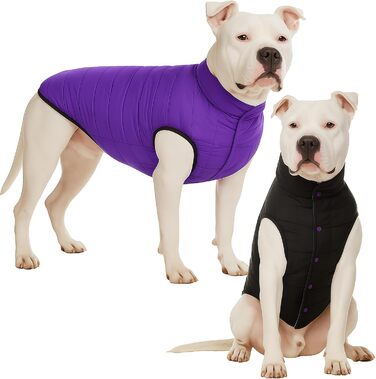 Зимова куртка для собак LovinPet, двостороння, розміри M, L, XL, з кнопками, пухова, вітронепроникна, снігонепроникна та водонепроникна, темно-зелена та сіра