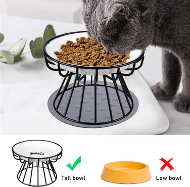 Набір з 2 керамічних годівниць для котів на підставці, підняті миски для кошенят та цуценят
