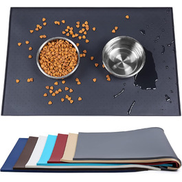 Підкладка під миску для собак та котів VIVAGLORY Grippymat, силіконова, чорна, 60x40 см
