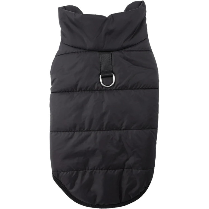 Водонепроникний зимовий комбінезон для собак з флісовою підкладкою, тепла в'язана куртка для собак та котів, вітрозахисна термо-жилет для Чихуахуа, Йоркширського тер'єра, костюм-комбінезон для домашніх тварин (Чорний, XL)