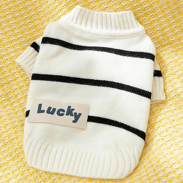 Пуловер для собак, теплий зимовий пуловер для маленьких та середніх собак, чорний, розмір L