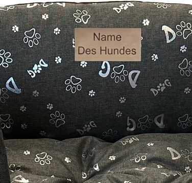 Ортопедичне ліжко для собак Dogs4Life: м'яке, миється, з можливістю персоналізації (S-XXL, сірий з срібними лапками)