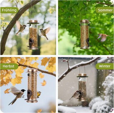 Годівниця для птахів MIXXIDEA з нержавіючої сталі, для саду та двору, 2 шт. (мідь)