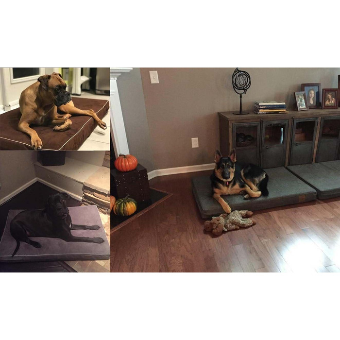 Ортопедичне ліжко для собак Laifug з Memory Foam, велике, з подушкою, водонепроникне, знімний чохол, розмір L (117x71x10 см)